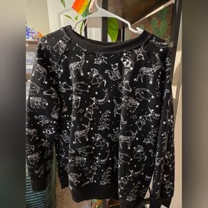 L.A. Soul Black Animal Constellation Print Sweatshirt